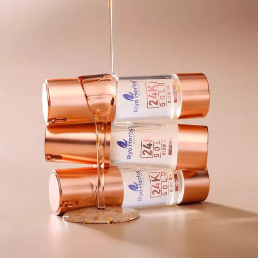 24 K Gold Glow Face Oil - 24K Gold Flakes & Rosehip Oil
