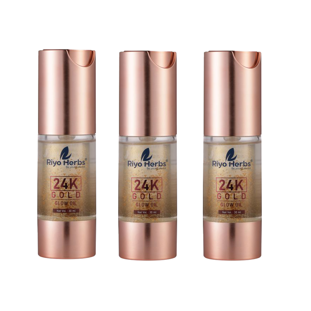 24 K Gold Glow Face Oil - 24K Gold Flakes & Rosehip Oil