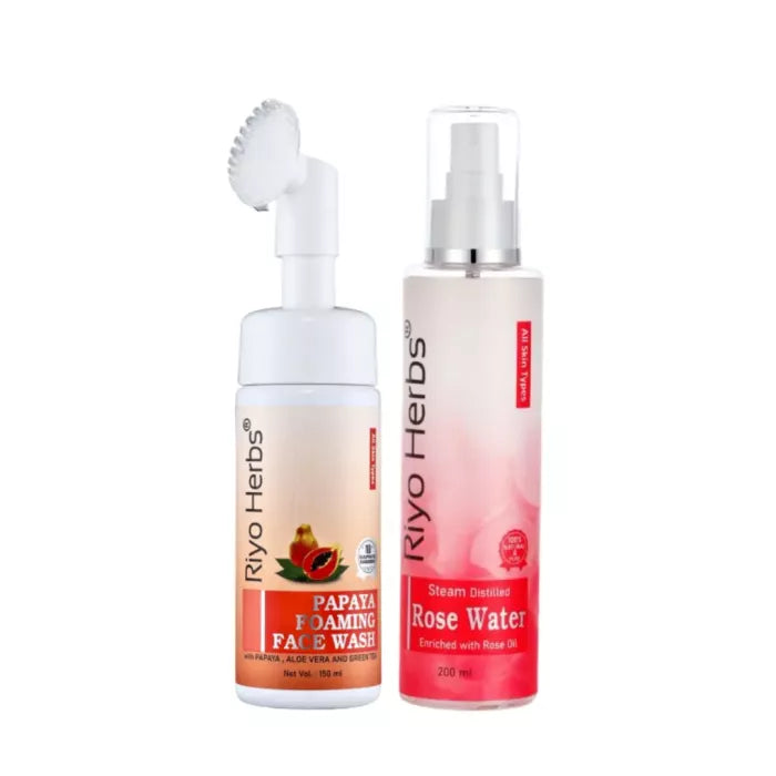 Papaya Foaming FW + Rose Water 200ml Combo