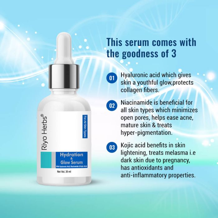 Hydration & Glow Serum - Hyaluronic acid & Kojic Acid.