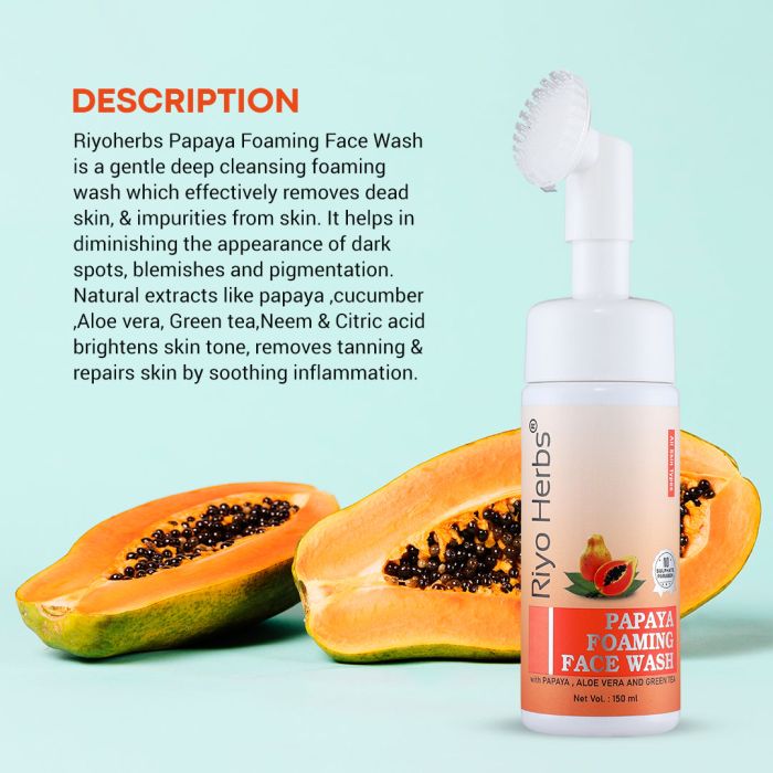 Papaya Foaming Facewash - Beginner Friendly Gentle Cleanser - Suitable for Age 12+