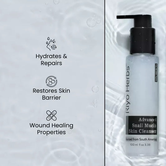 Advanced Snail Mucin Skin Cleanser - with Snail Mucin, Camellia Sinensis & Pine Bark Extract - Sulphate Free Gel Cleanser-