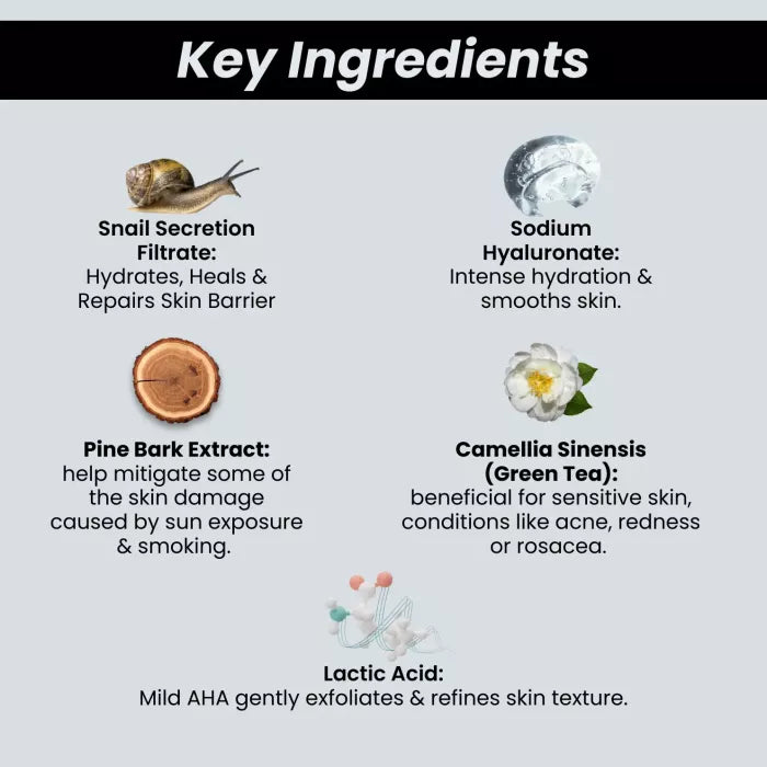 Advanced Snail Mucin Skin Cleanser - with Snail Mucin, Camellia Sinensis & Pine Bark Extract - Sulphate Free Gel Cleanser-