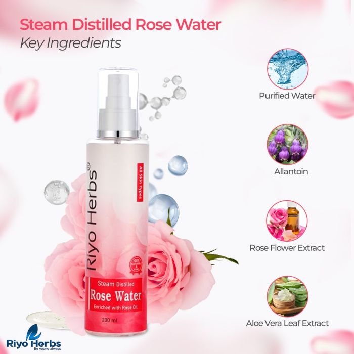 Steam Distilled Rose Water Spray - 200ml