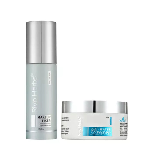 Makeup Fixer Dewy Finish - 100ml + water cream 100g Combo