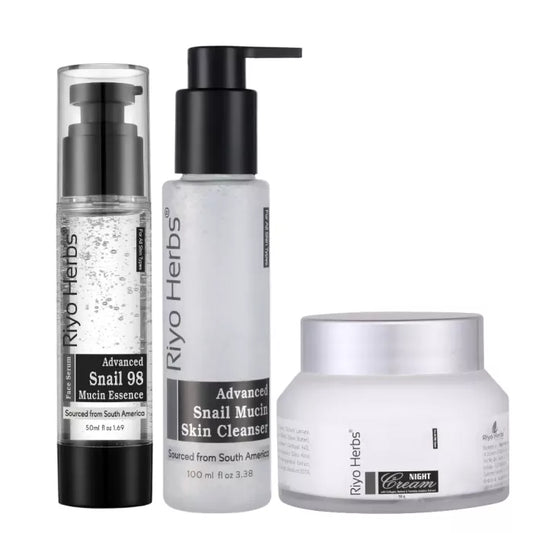 Advanced Snail Mucin Skin Cleanser + Snail 98 Mucin essence 50ml + Night cream Combo