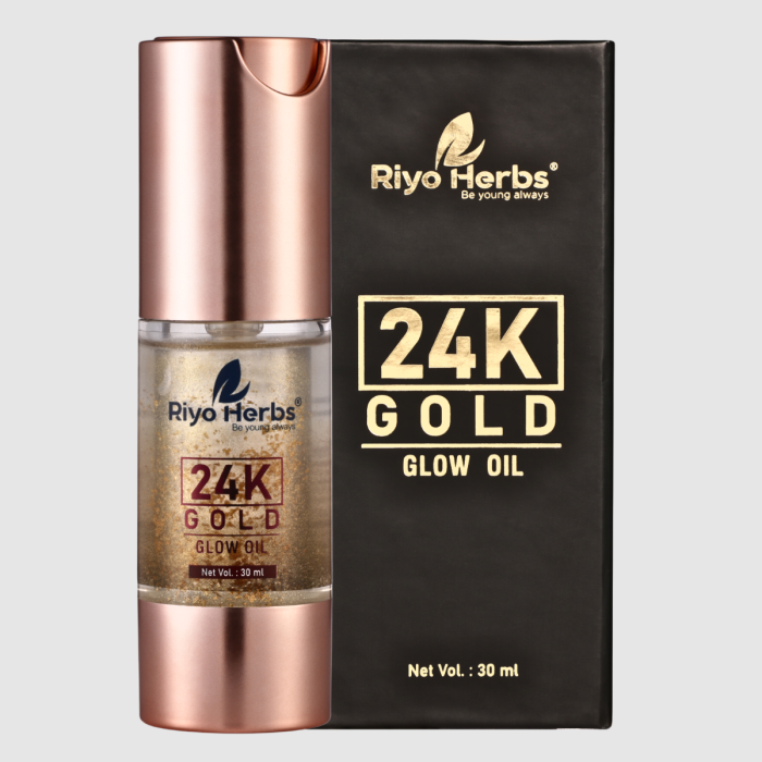24 K Gold Glow Face Oil - 24K Gold Flakes & Rosehip Oil