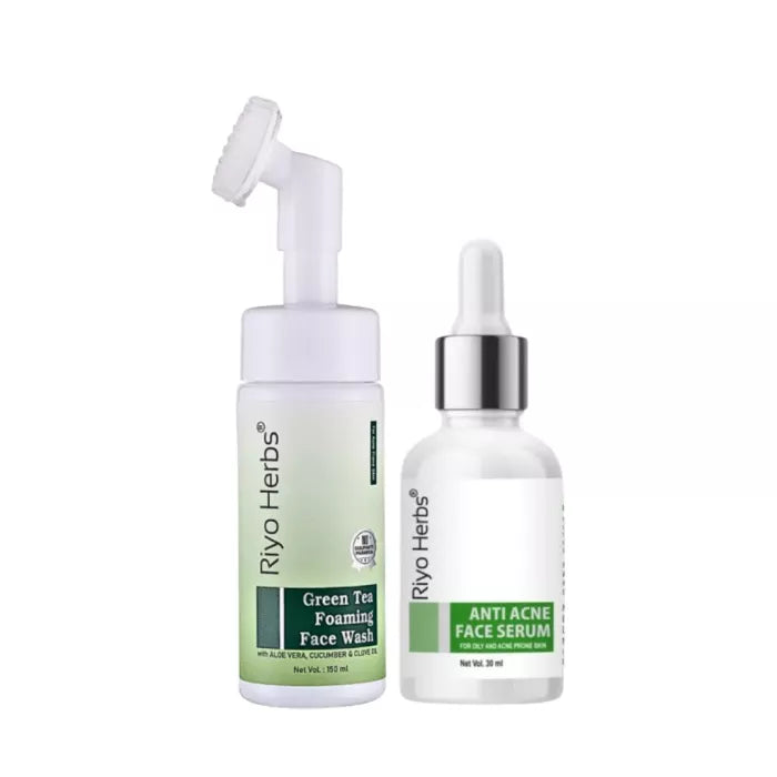 Green Tea Foaming + Anti Acne Serum Combo