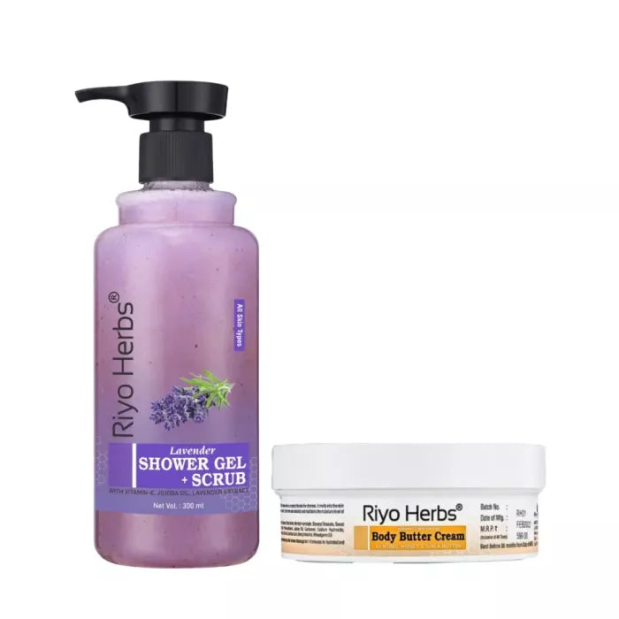 Shower Gel Lavender + Body Butter Cream Combo