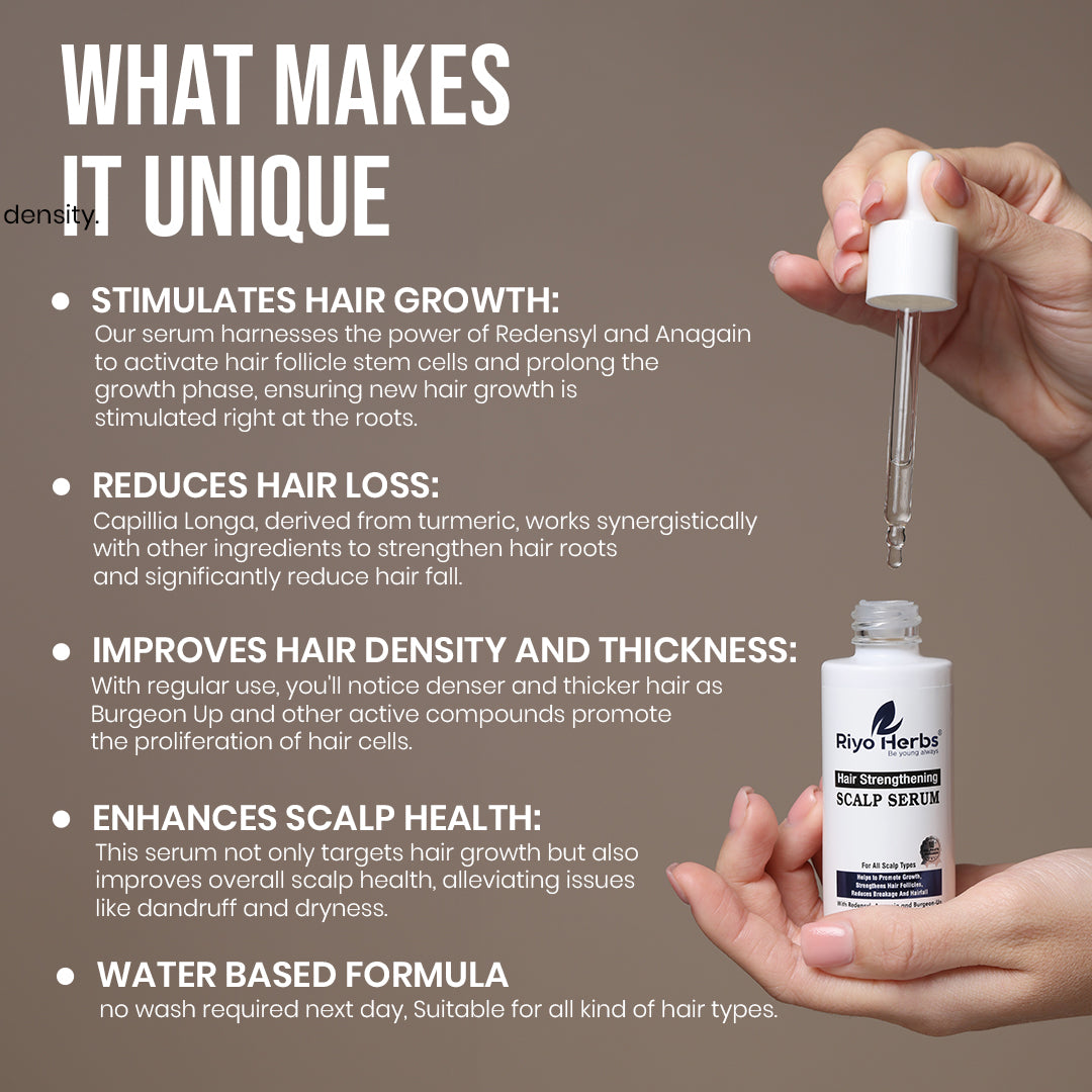 Advance Hair Strengthening Scalp Serum - Redensyl 1% | Anagain 4% | Capilia Longa 1%| Burgeon UP 2%