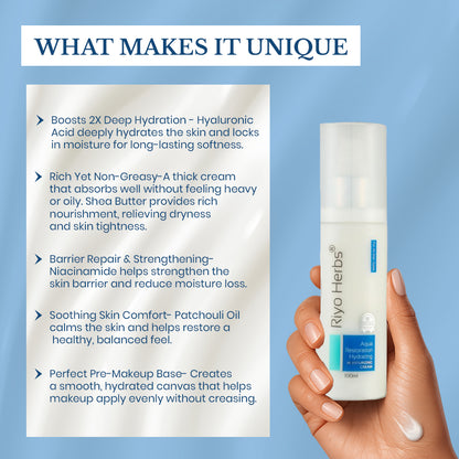 Aqua Restoration Hydrating Moisturizing Cream - Shea Butter, Vitamin-E & Patchouli oil