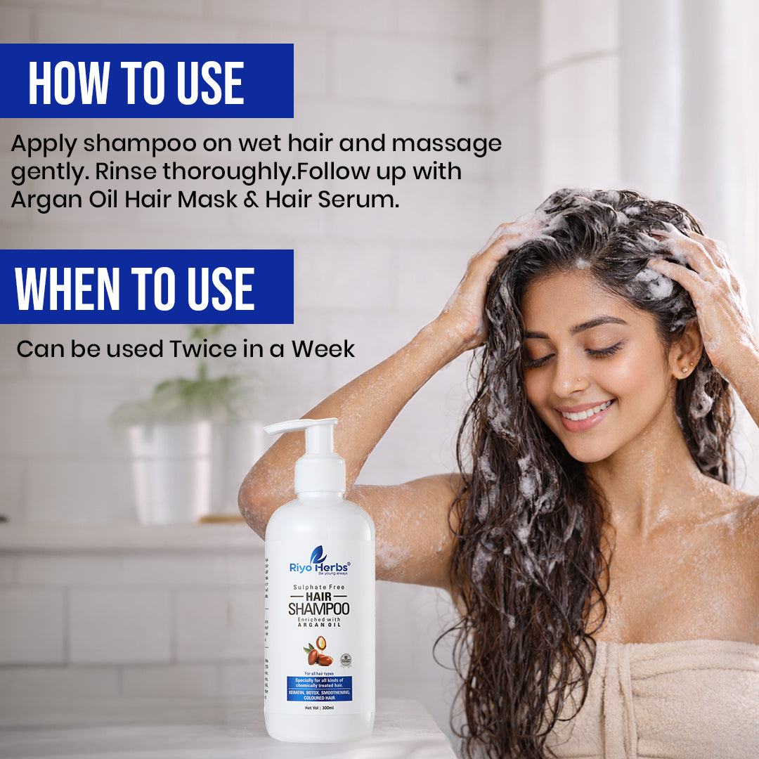 Argan Oil Hair Shampoo - For Chemically Treated Hair | Sulphate & Paraben Free