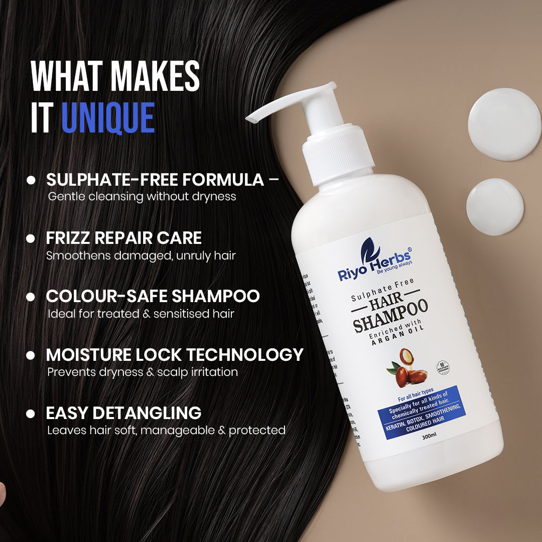 Argan Oil Hair Shampoo - For Chemically Treated Hair | Sulphate & Paraben Free