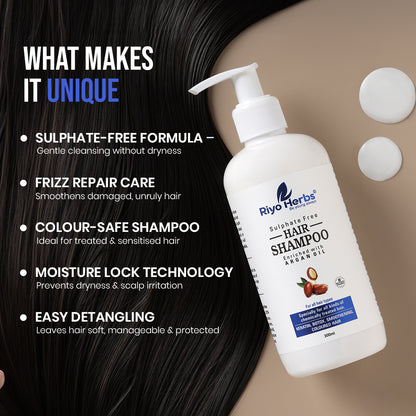 Argan Oil Hair Shampoo - For Chemically Treated Hair | Sulphate & Paraben Free