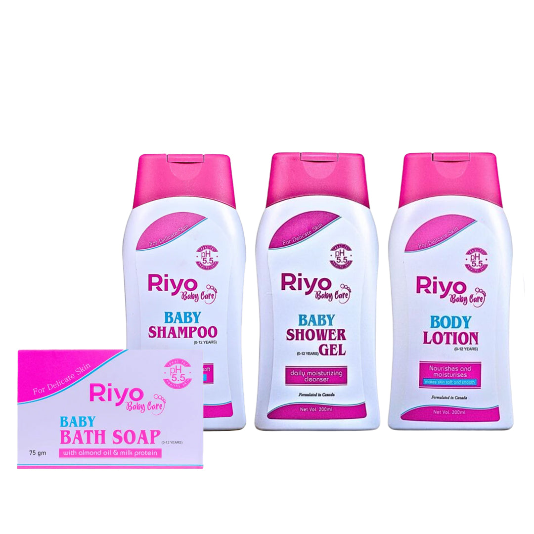 Baby Bath Essentials Combo (Shower Gel + Body Lotion + Bath Soap + Baby Shampoo)