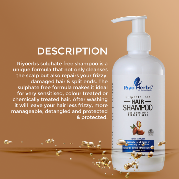 Argan Oil Hair Shampoo - For Chemically Treated Hair | Sulphate & Paraben Free