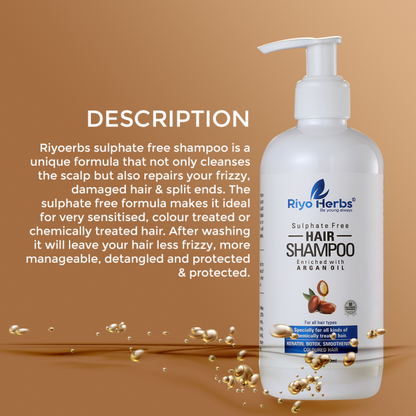 Argan Oil Hair Shampoo - For Chemically Treated Hair | Sulphate & Paraben Free