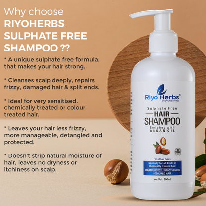 Argan Oil Hair Shampoo - For Chemically Treated Hair | Sulphate & Paraben Free