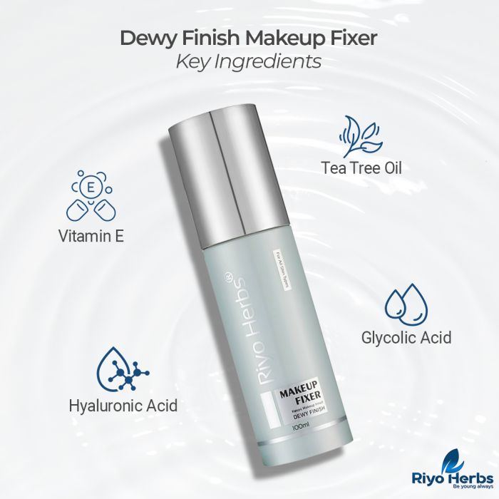 Makeup Fixer Dewy Finish - 100ml - Alcohol Free , Infused with Hyaluronic acid, Niacinamide & Chamomilla Recutita Flower extract. OUR #1 BEST SELLER