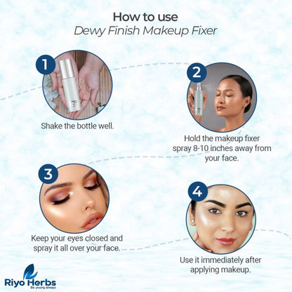 Makeup Fixer Dewy Finish - 100ml - Alcohol Free , Infused with Hyaluronic acid, Niacinamide & Chamomilla Recutita Flower extract. OUR #1 BEST SELLER