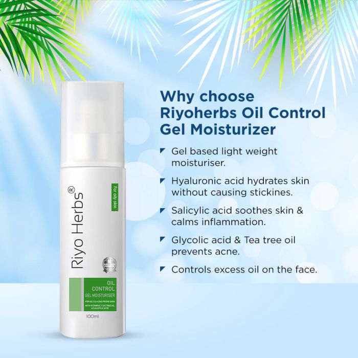 Oil Control Gel Moisturiser - Salicylic Acid & Tea Tree Oil
