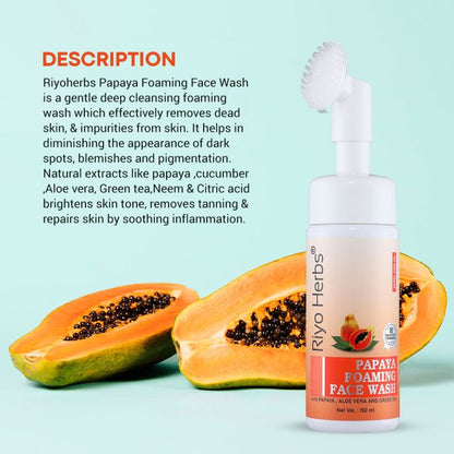 Papaya Foaming Facewash - Beginner Friendly Gentle Cleanser -  Suitable for Age 12+