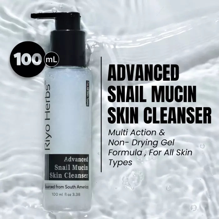 Advanced Snail Mucin Skin Cleanser - with Snail Mucin, Camellia Sinensis  &  Pine Bark Extract - Sulphate Free Gel Cleanser-