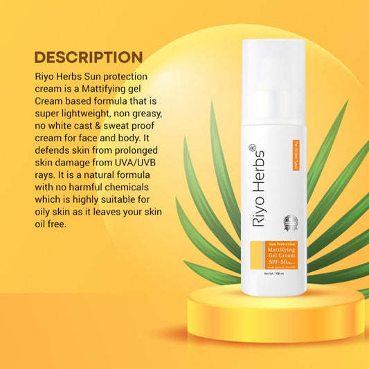 Sun Protection Spf-50 Mattifying Gel - Non Comedogenic | Non sticky - 100ml